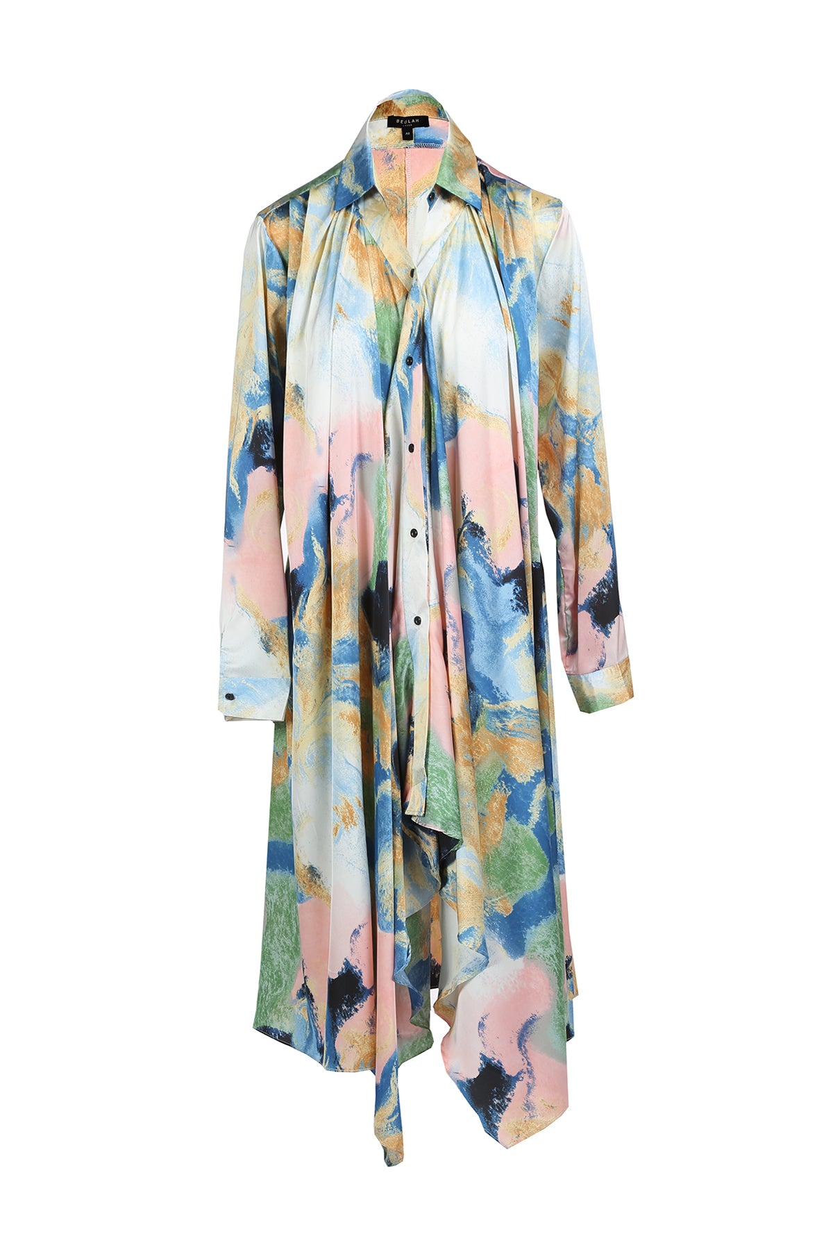Russ Multi Print Collared Asymmetrical Maxi Dress - Shop Beulah Style
