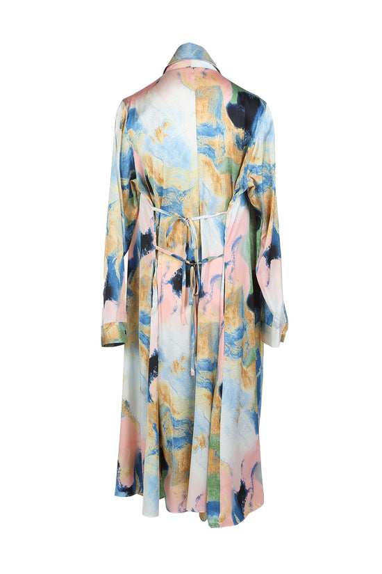 Russ Multi Print Collared Asymmetrical Maxi Dress - Shop Beulah Style