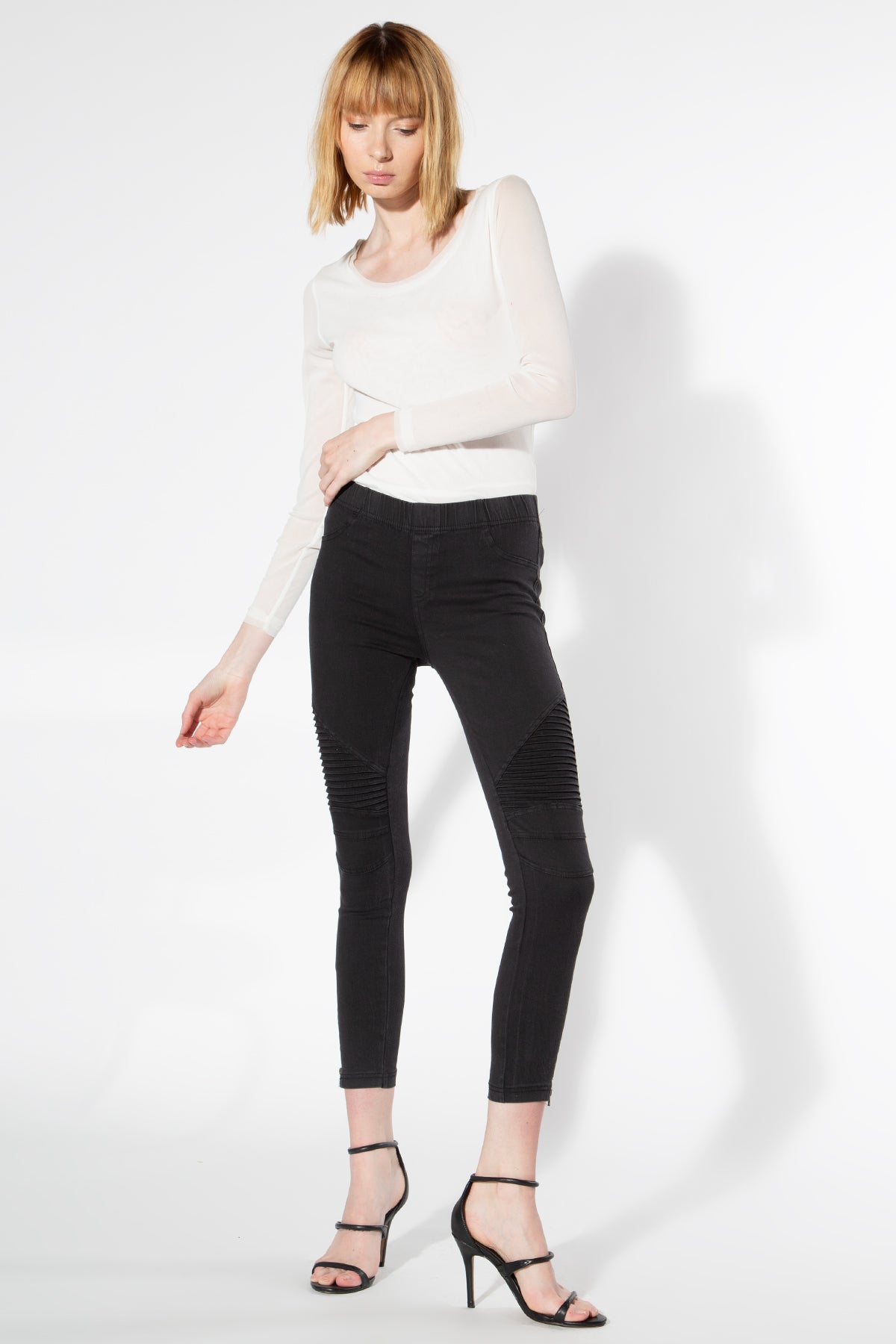 Moto Jeggings - Black - Shop Beulah Style
