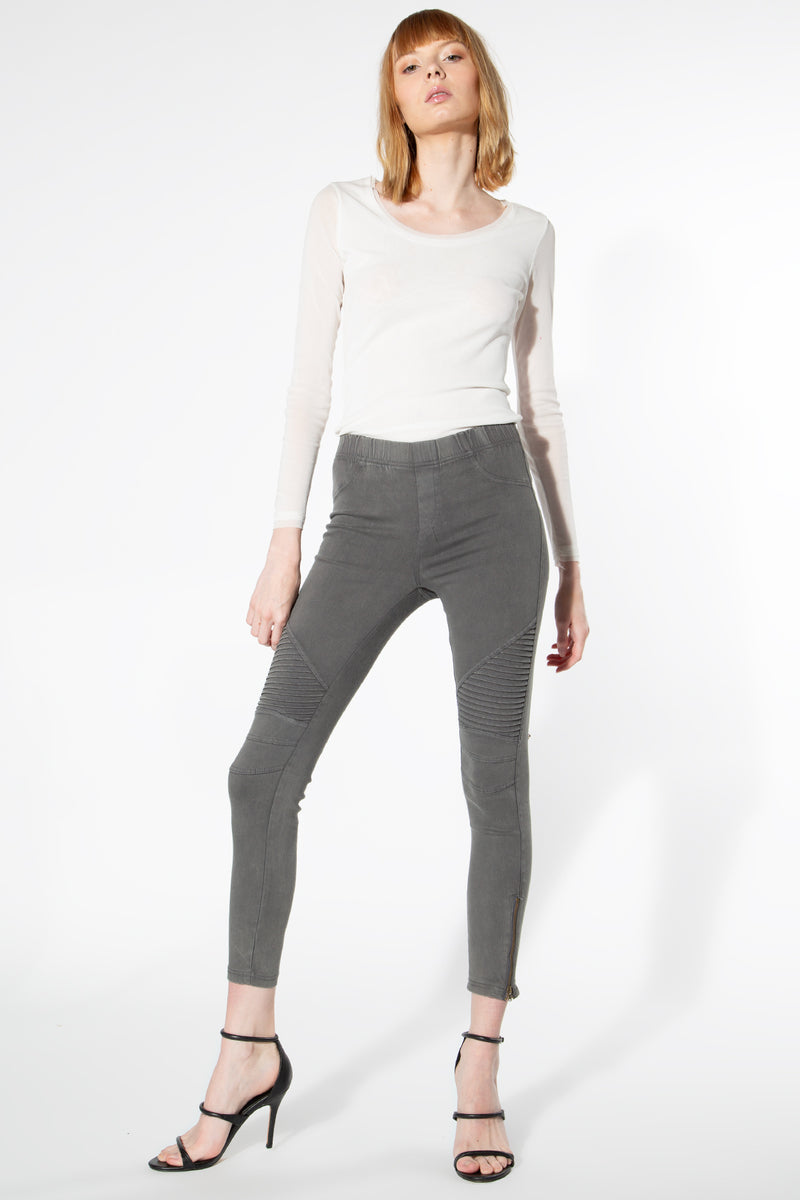Moto Jeggings - Dark Grey