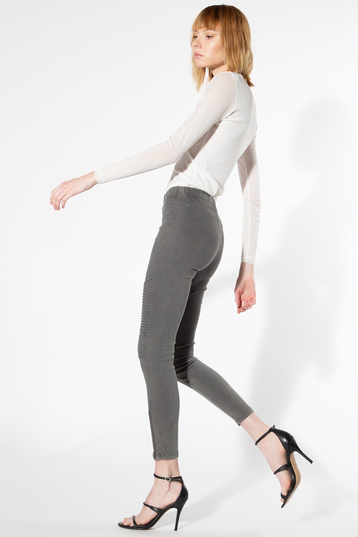 Moto Jeggings - Dark Grey