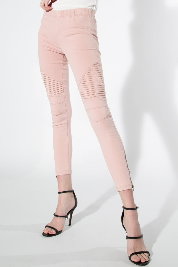 Moto Jeggings - Dusty Pink