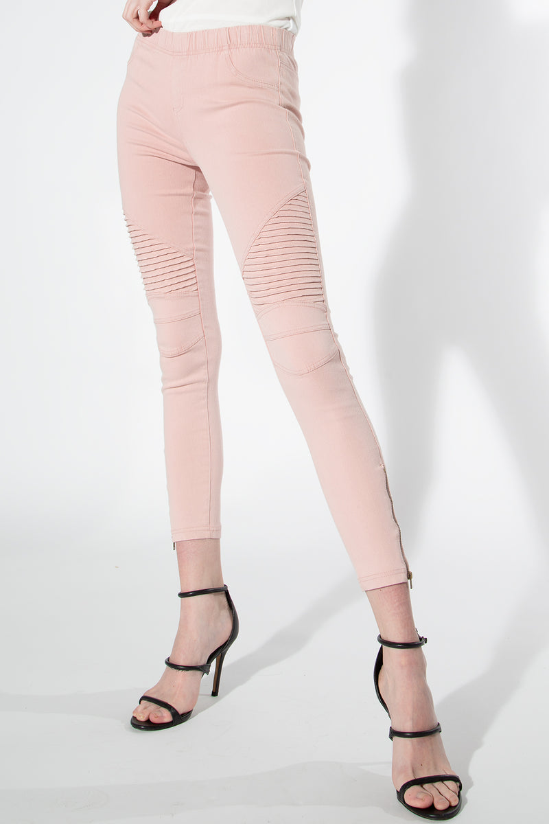 Moto Jeggings - Dusty Pink