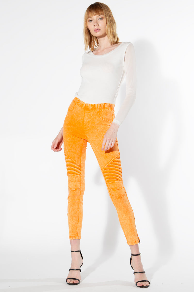 Moto Jeggings - Golden Spice