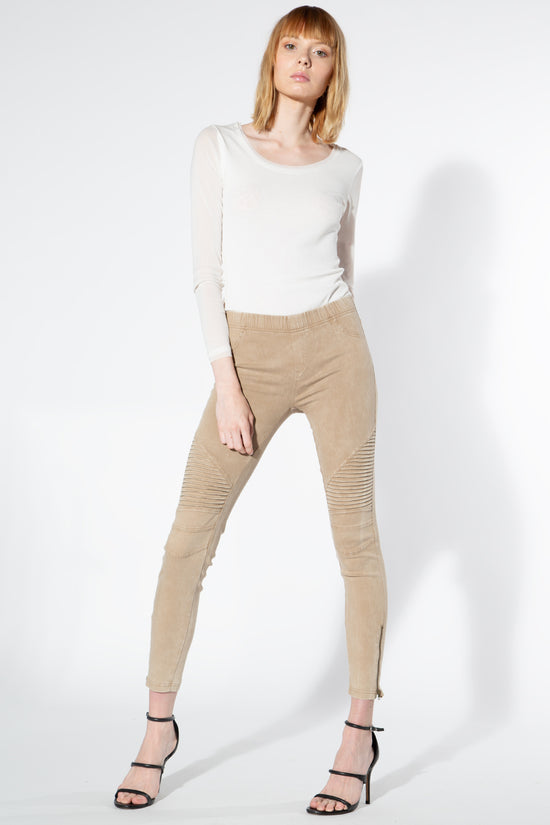 Moto Jeggings - Khaki