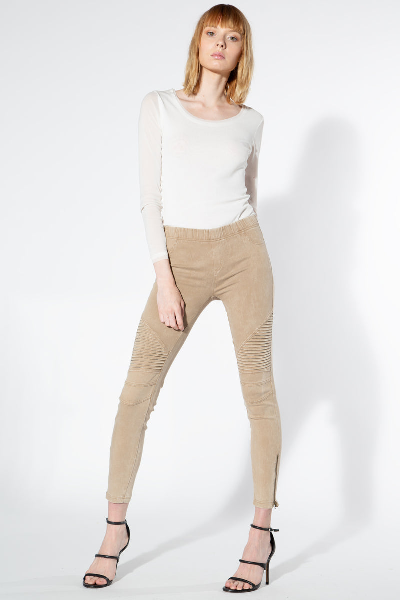 Moto Jeggings - Khaki