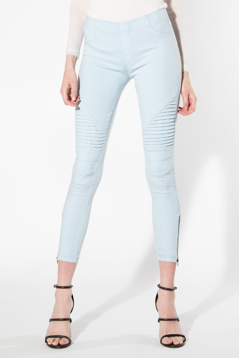 Moto Jeggings - Light Blue