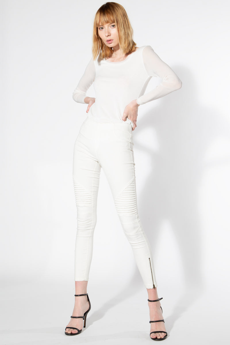 Moto Jeggings - Off White