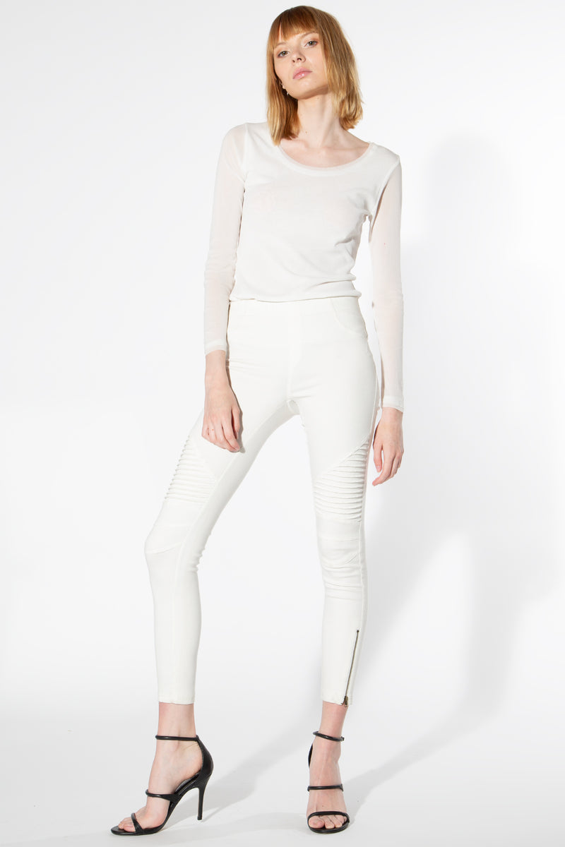 Moto Jeggings - Off White