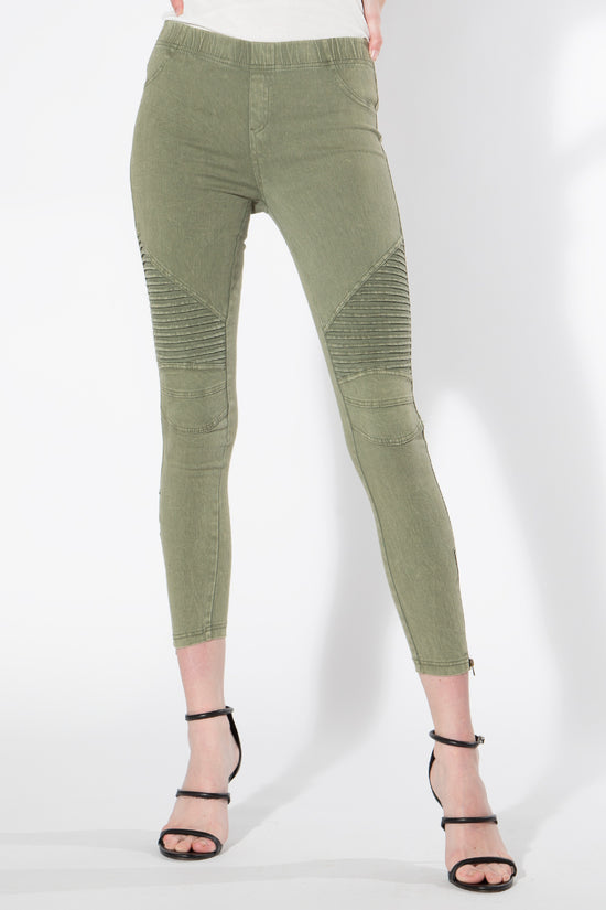 Moto Jeggings - Olive