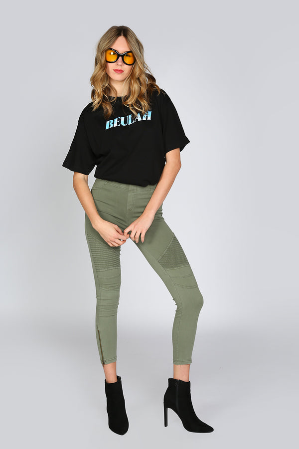 Moto jeggings with ankle zipper detail - Shop Beulah Style