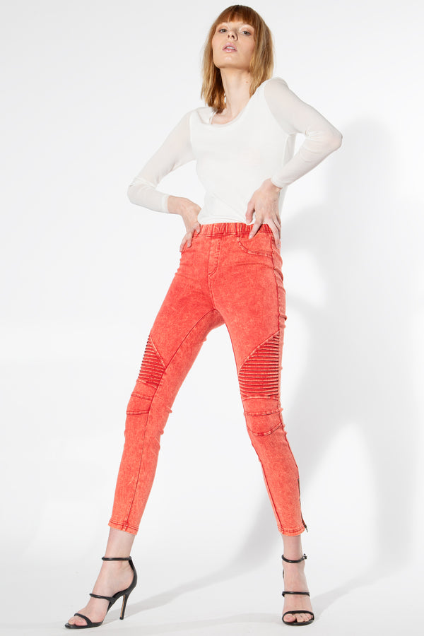 Moto Jeggings - Orange Shade