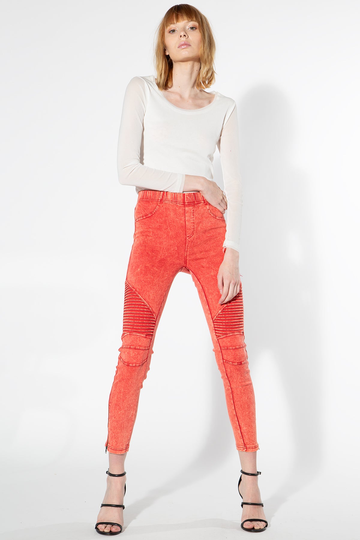 Moto Jeggings - Orange Shade