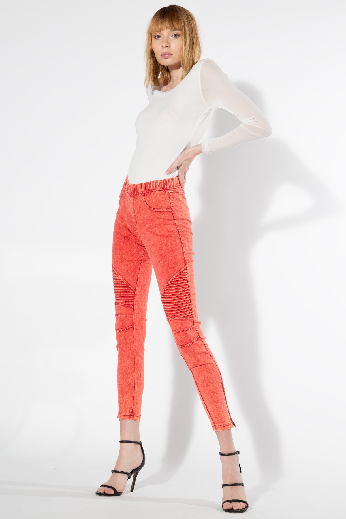 Moto Jeggings - Orange Shade