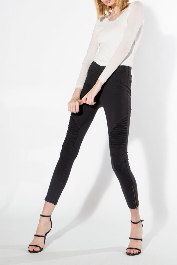 Moto Jeggings - Black - Shop Beulah Style