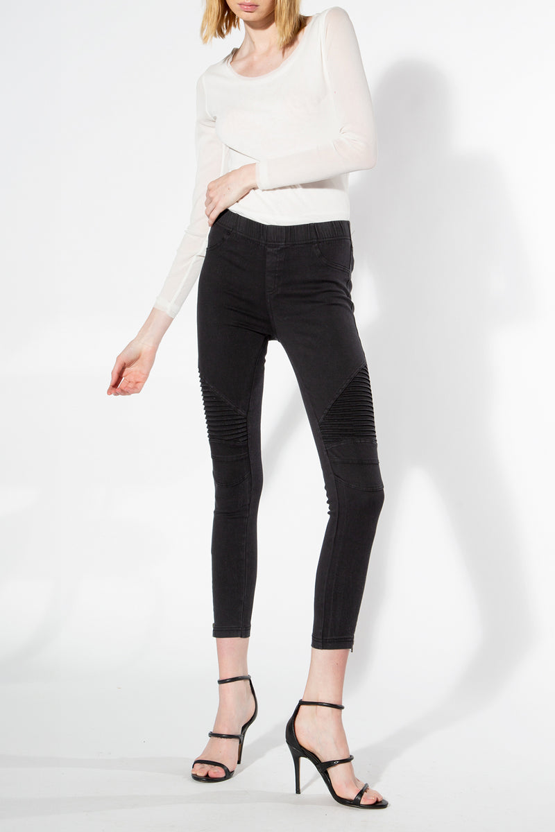 Moto Jeggings - Black - Shop Beulah Style