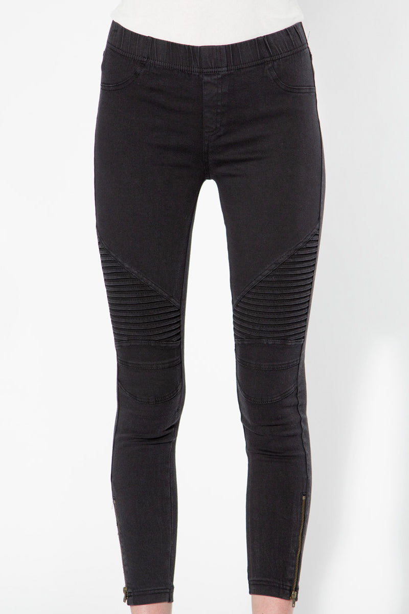 Moto Jeggings - Black - Shop Beulah Style