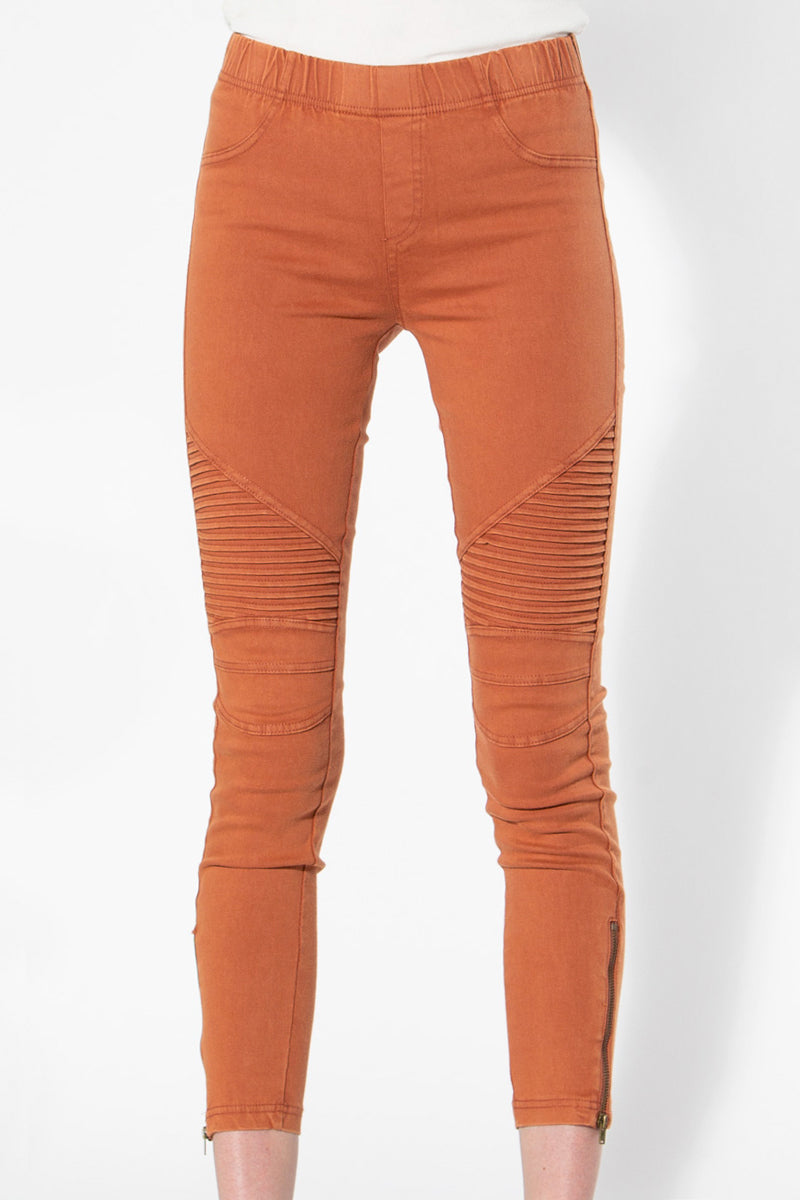 Moto Jeggings - Brick - Shop Beulah Style