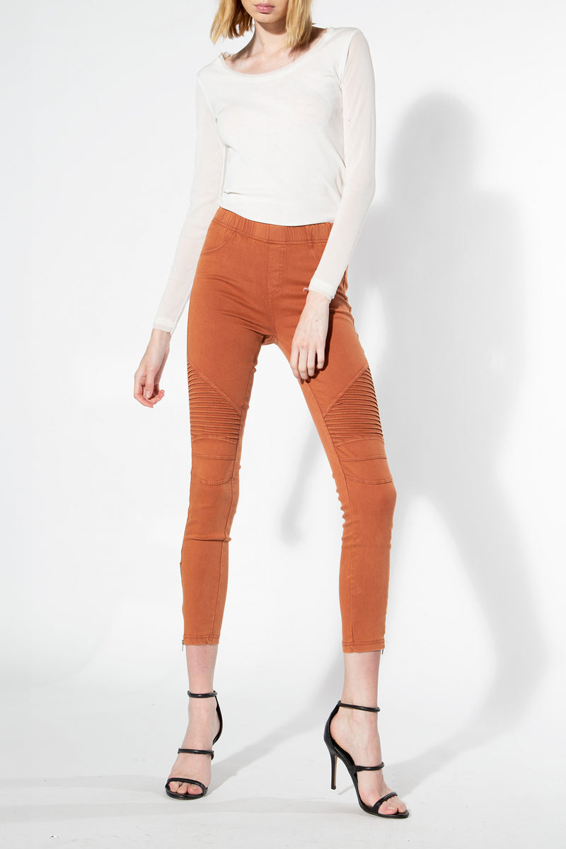 Moto Jeggings - Brick - Shop Beulah Style