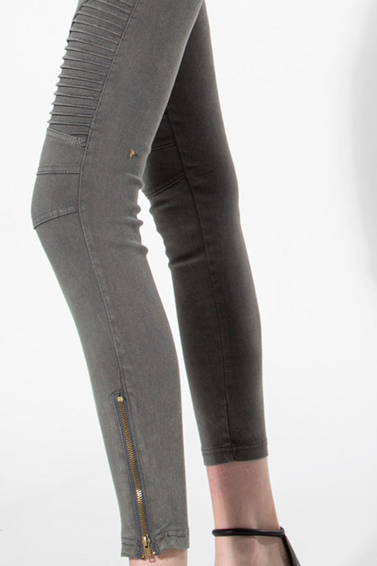 Moto Jeggings - Dark Grey - Shop Beulah Style