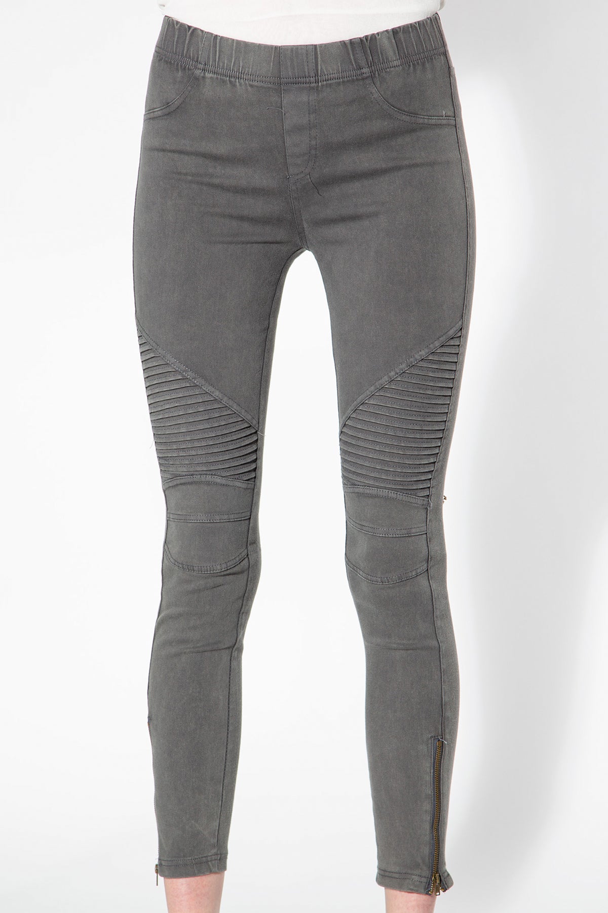 Moto Jeggings - Dark Grey - Shop Beulah Style