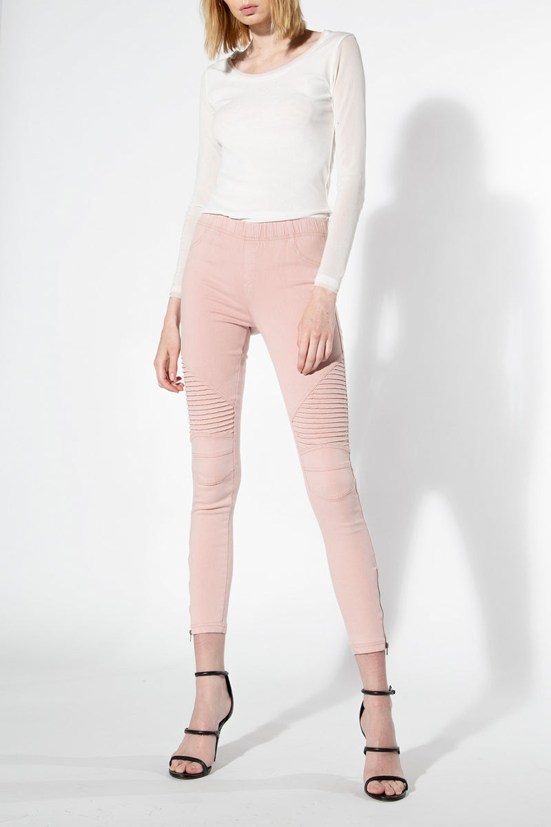 Moto Jeggings - Dusty Pink - Shop Beulah Style