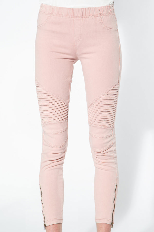 Moto Jeggings - Dusty Pink - Shop Beulah Style
