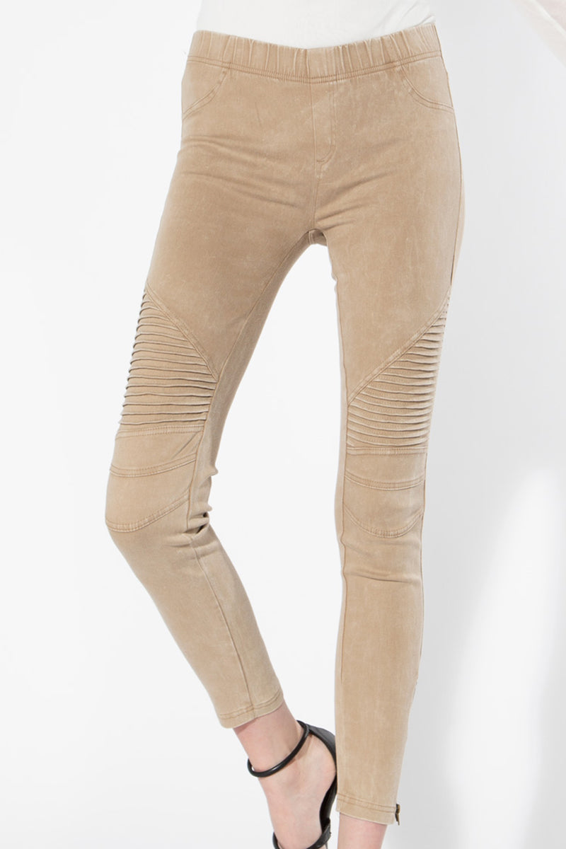 Moto Jeggings - Khaki - Shop Beulah Style