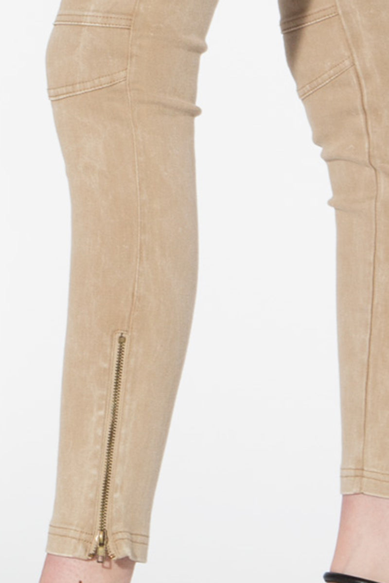 Moto Jeggings - Khaki - Shop Beulah Style