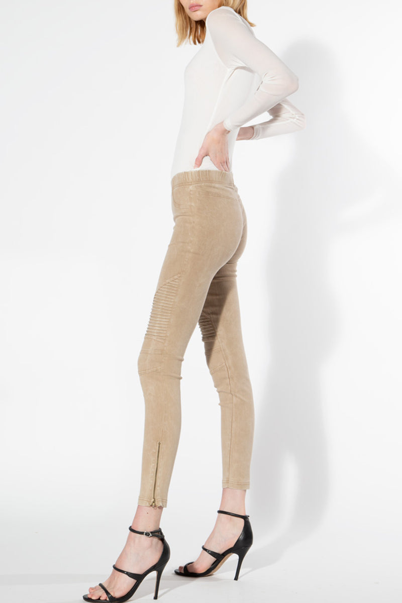 Moto Jeggings - Khaki - Shop Beulah Style