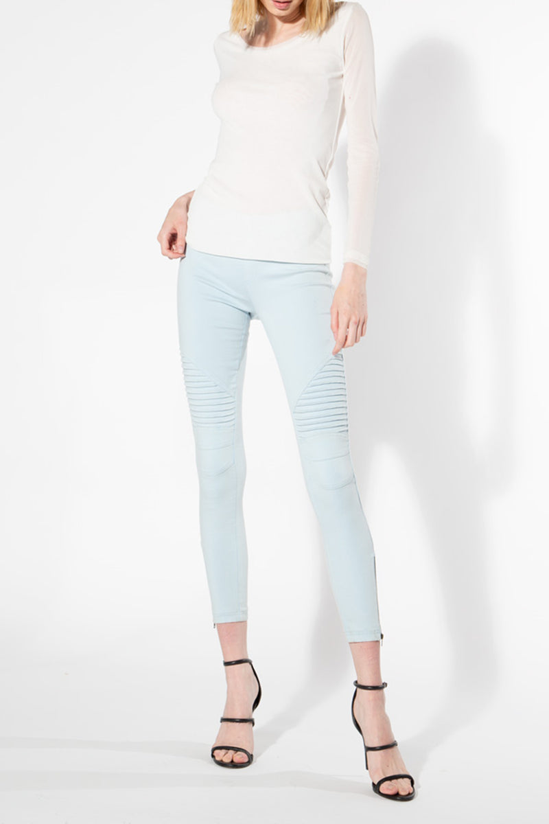 Moto Jeggings - Light Blue - Shop Beulah Style