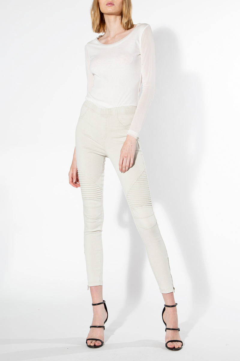 Moto Jeggings - Light Grey - Shop Beulah Style