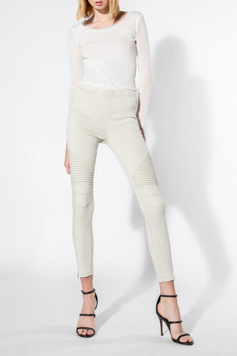 Moto Jeggings - Light Grey - Shop Beulah Style