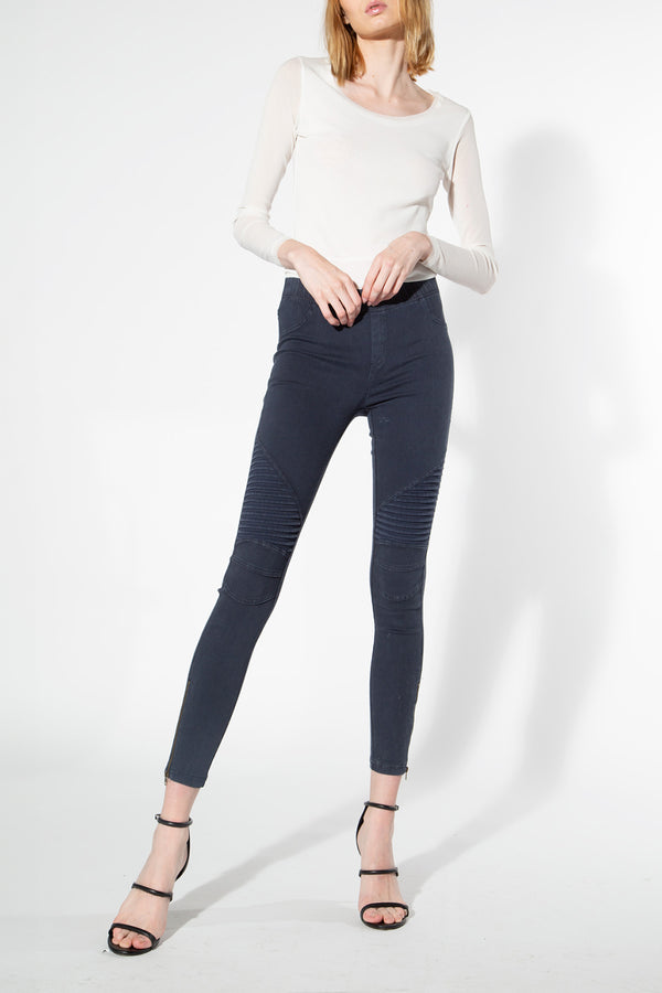 Moto Jeggings - Midnight Blue - Shop Beulah Style