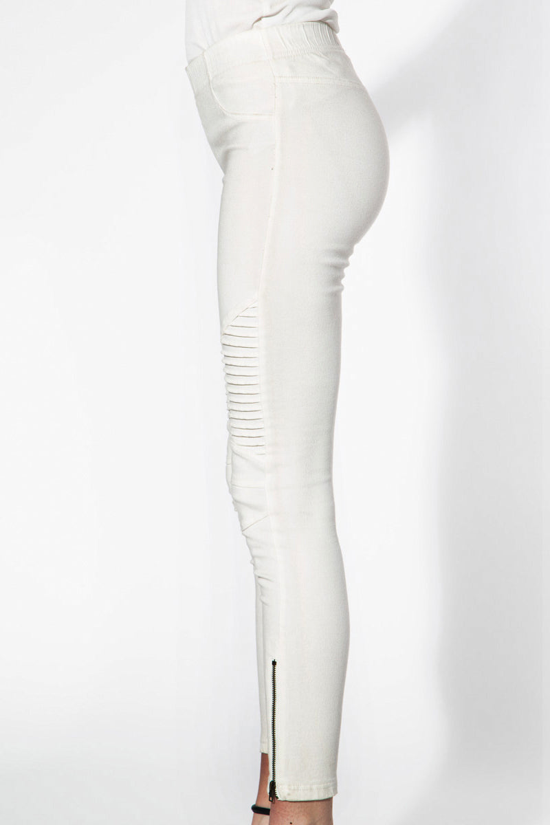 Moto Jeggings - Off White - Shop Beulah Style