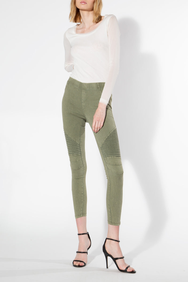 Moto Jeggings - Olive - Shop Beulah Style