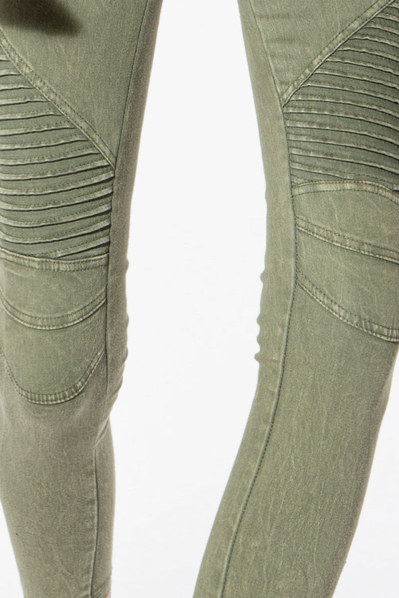 Moto Jeggings - Olive - Shop Beulah Style