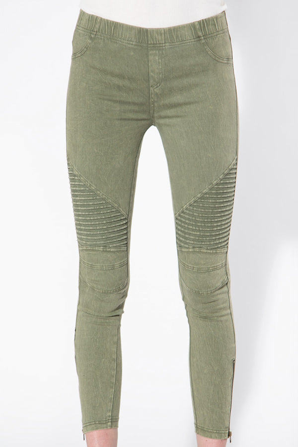 Moto Jeggings - Olive - Shop Beulah Style