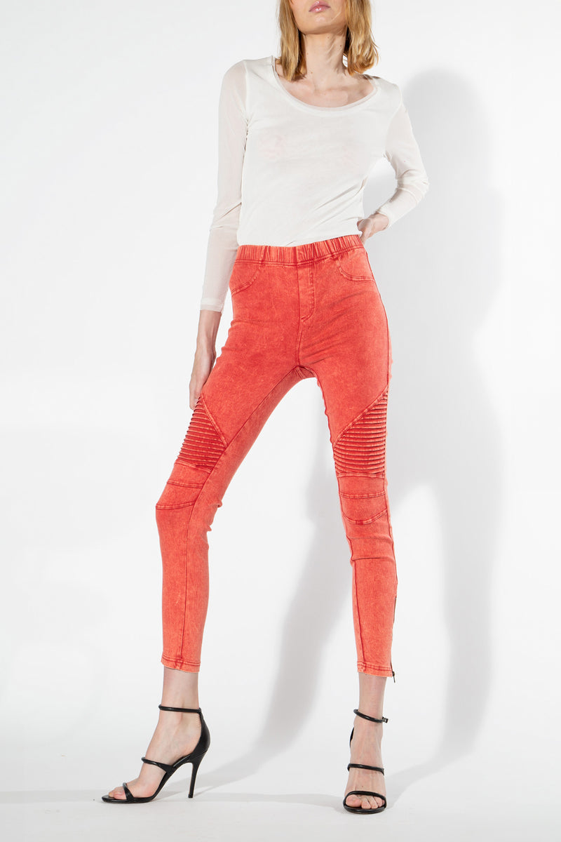 Moto Jeggings - Orange Shade - Shop Beulah Style