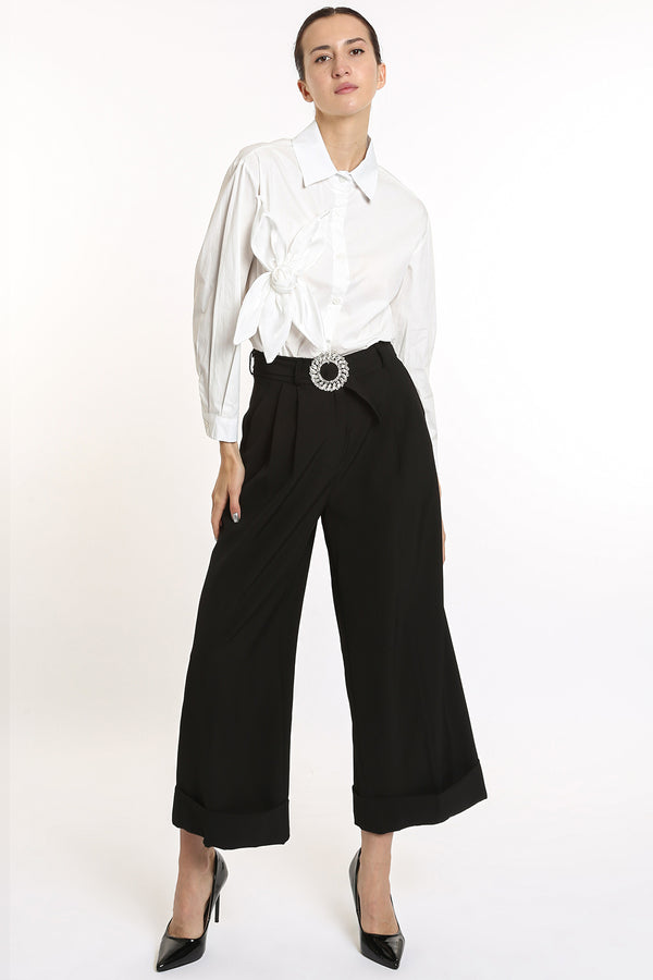 Nova Floral Applique Button Up Blouse