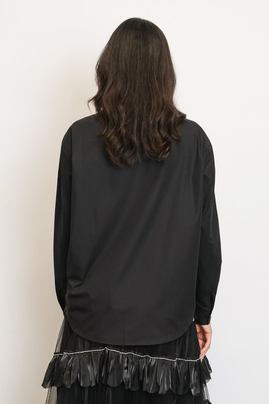 Tiffany Embellished Metallic Floral Applique Collared Shirt - Shop Beulah Style