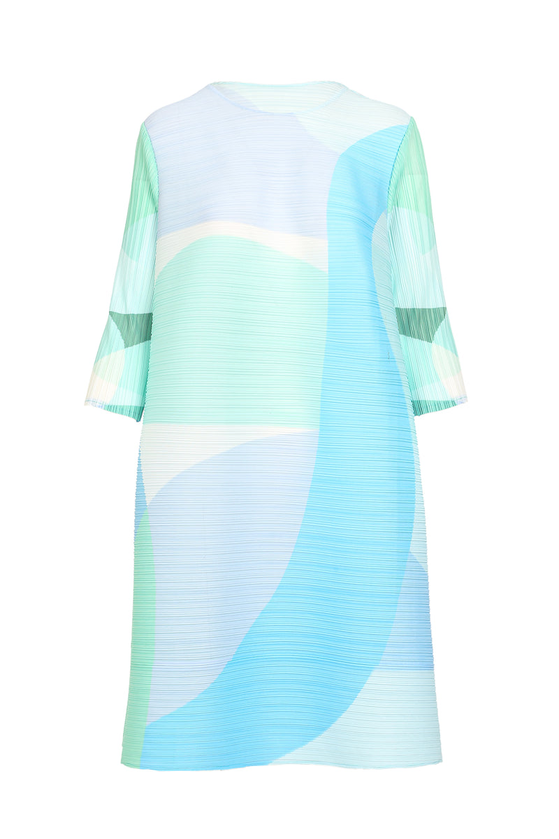 Brooklyn Modern Geometric Printed Pleat Midi Dress - Shop Beulah Style