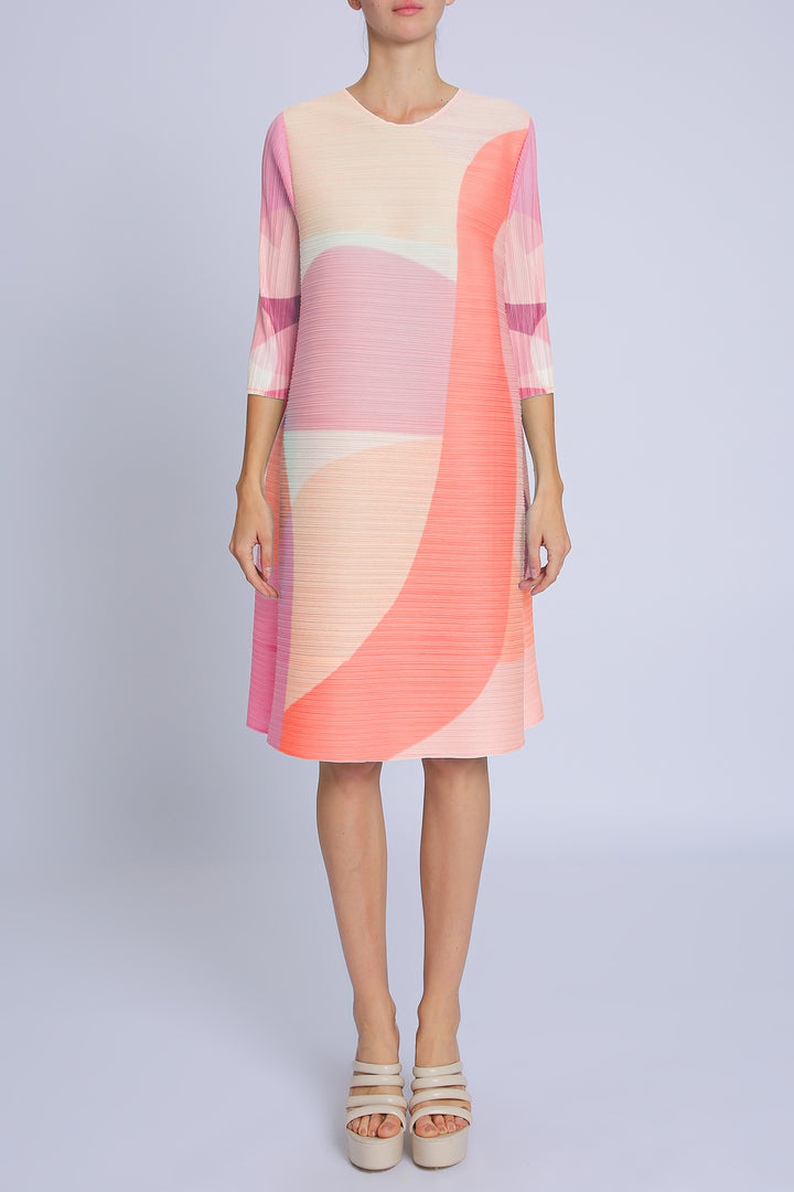 Brooklyn Modern Geometric Printed Pleat Midi Dress - Shop Beulah Style