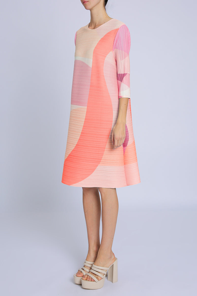 Brooklyn Modern Geometric Printed Pleat Midi Dress - Shop Beulah Style