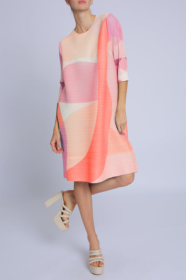 Brooklyn Modern Geometric Printed Pleat Midi Dress - Shop Beulah Style