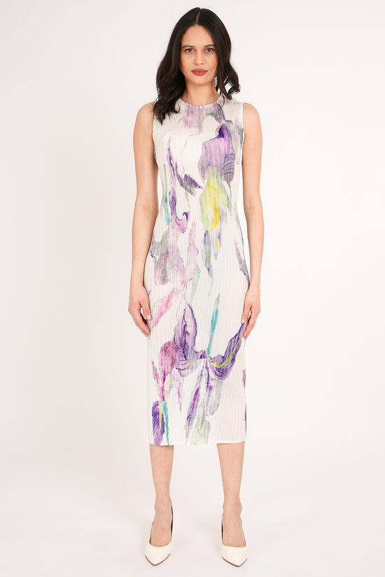 Brooke Floral Printed Pleat Sleeveless Midi Dress - Shop Beulah Style