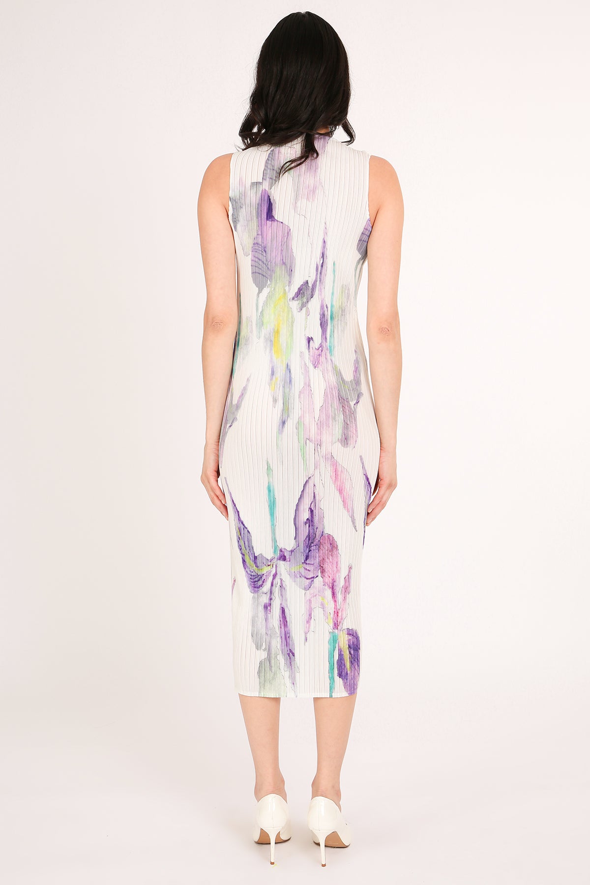 Brooke Floral Printed Pleat Sleeveless Midi Dress - Shop Beulah Style