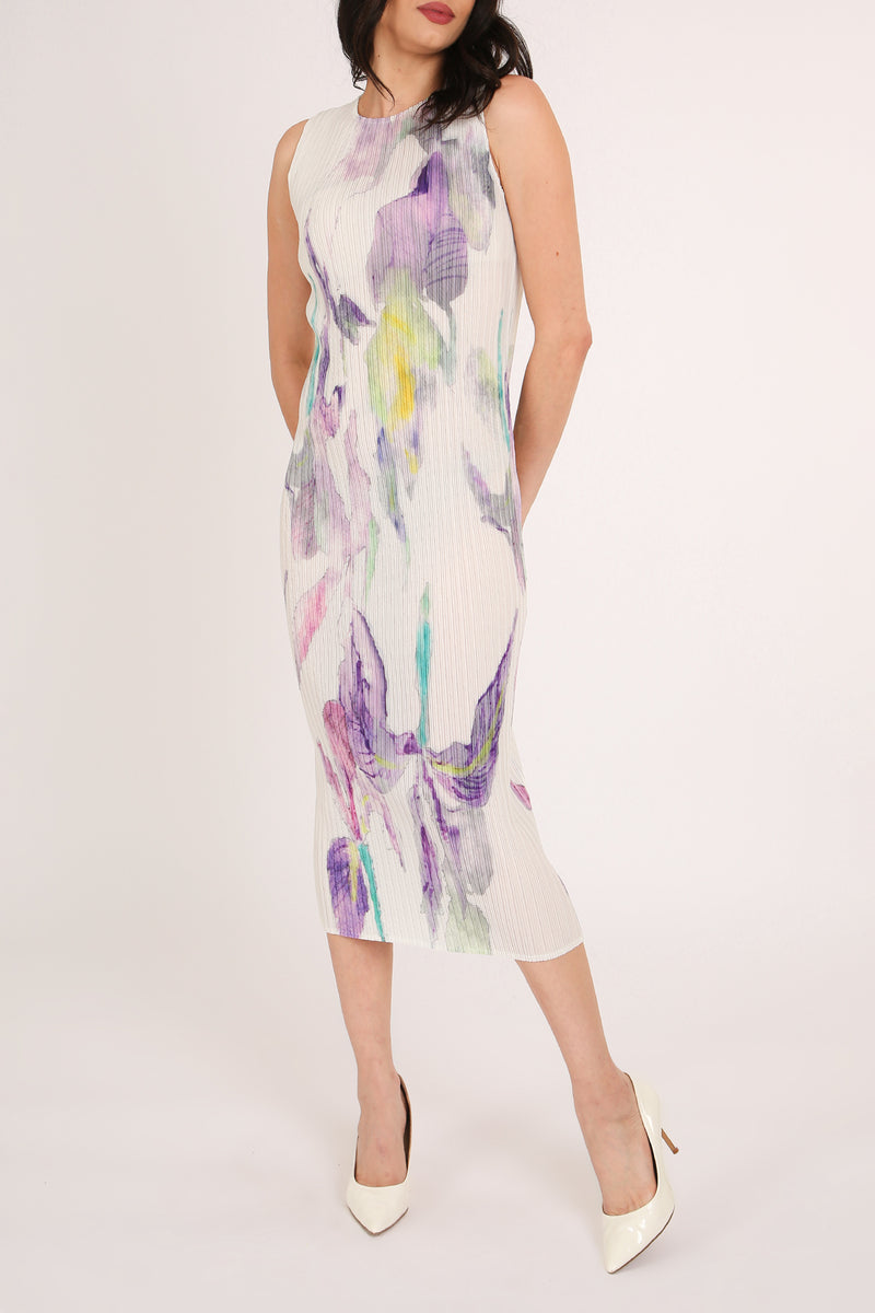 Brooke Floral Printed Pleat Sleeveless Midi Dress - Shop Beulah Style
