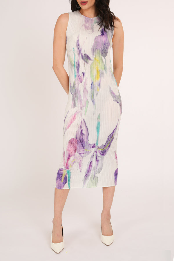 Brooke Floral Printed Pleat Sleeveless Midi Dress - Shop Beulah Style