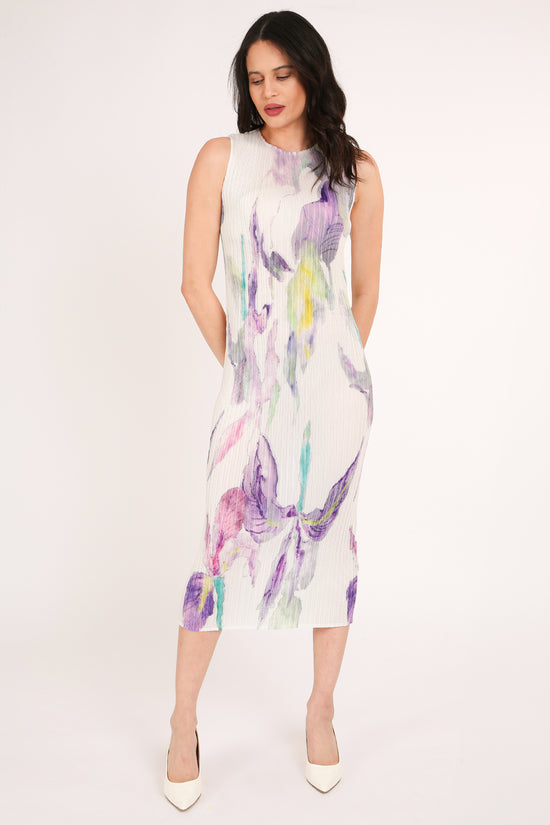 Brooke Floral Printed Pleat Sleeveless Midi Dress - Shop Beulah Style